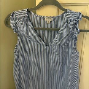 J.Crew Blue and White Striped Top